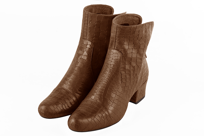 Caramel brown dress booties for women - Florence KOOIJMAN